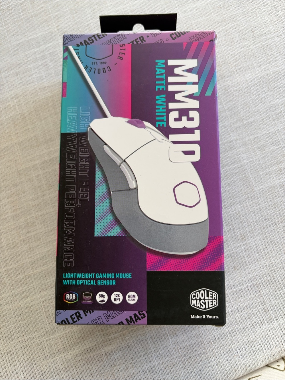 MM310 Matte White Lightweight Gaming Mouse - White